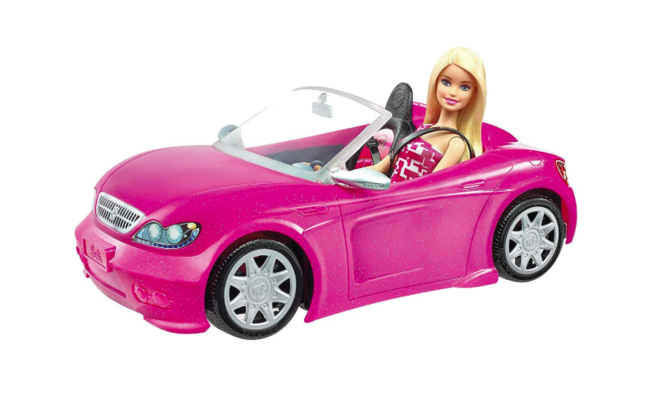 barbie convertible car and doll